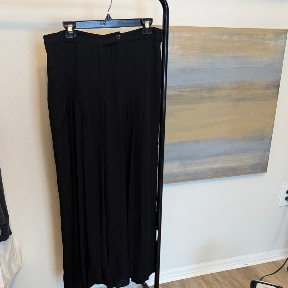 Emporio Armani Black Wide Leg Trousers